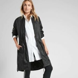 Athleta Summit Black Insulated Longline Parka Rain Jacket Size Small NWOT